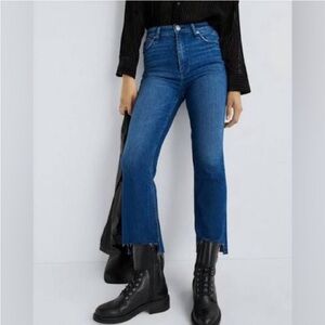 Rag & Bone Casey High-Rise Ankle Flare Step Fray Jean Jinx Blue size 25